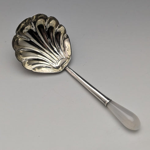 1896年 英國古董 純銀製茶葉罐匙 月光石手柄 Robert James Chaplin